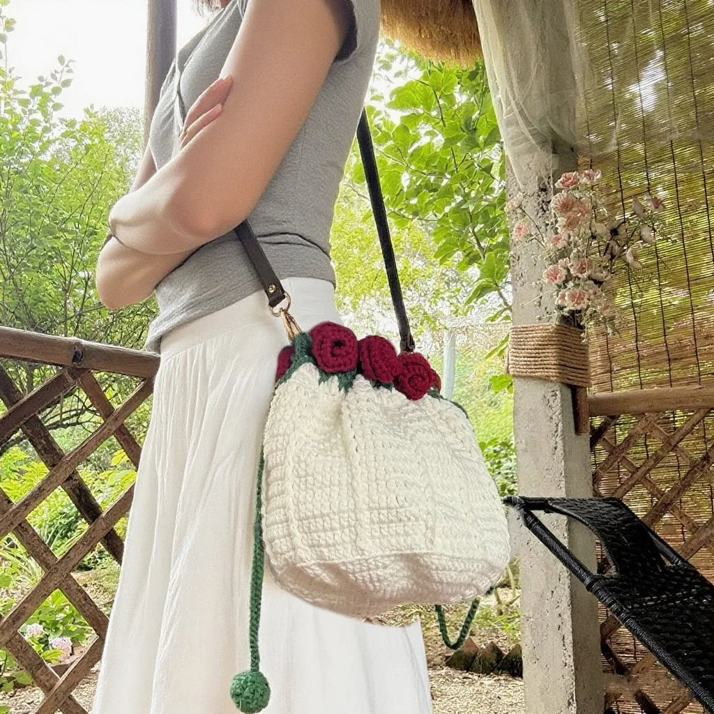 Handwoven Rose Bouquet Bucket Bag™