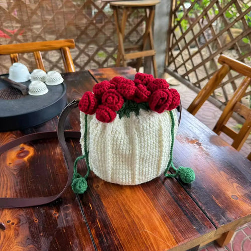 Handwoven Rose Bouquet Bucket Bag™